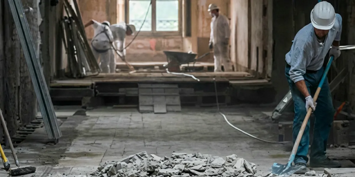 fire damage restoration professionals performing structural cleanup and restoration after a fire in San Diego, CA